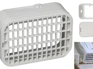 3 in. x 4 in. White Plastic Rodent Guard, Snap/Lock-In Vinyl Grate Gutter Guard, 2-pack