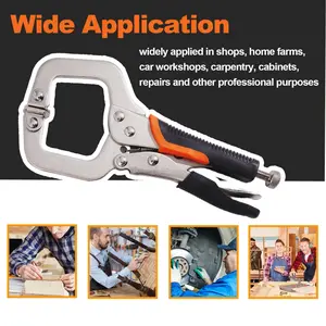 Set of 2 Heavy-Duty C-Clamps, 15.24 cm, Featuring a Rotating Pad, Suitable for Woodworking, Home Use, Metalworking, And Automotive Repair, Hardware