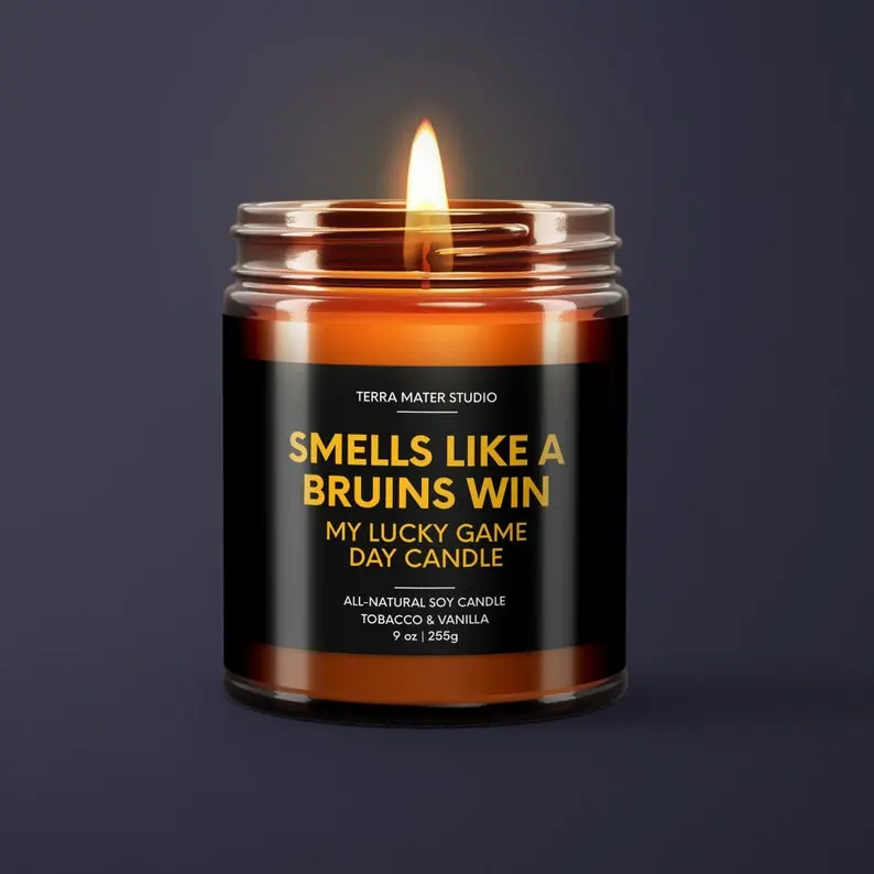 Smells Like A Bruins Win Candle, Bruins Football Decor Candle, Candle Gift