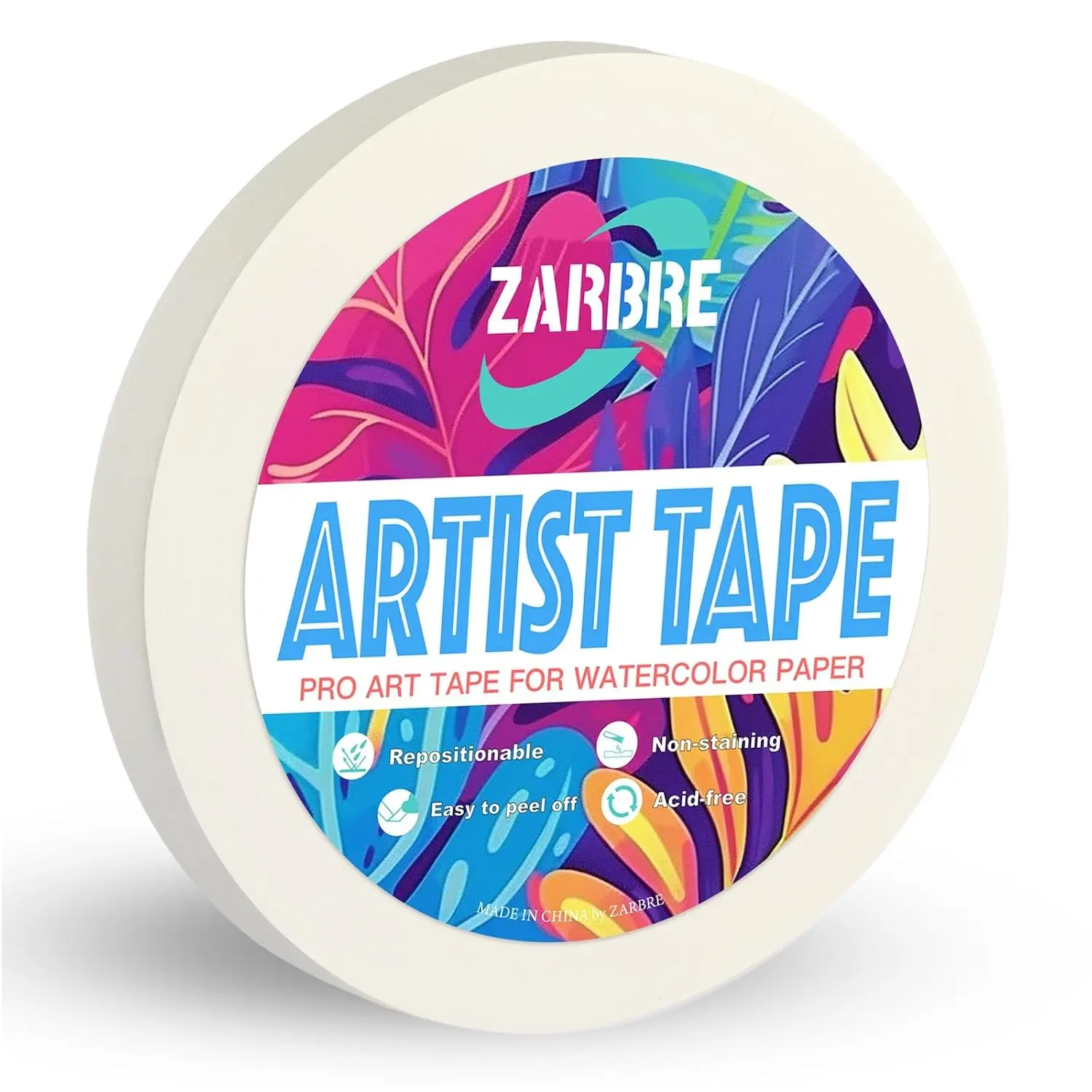 Artist Tape for Watercolor Paper, 0.5 inch Wide 164FT Long | White Art Tape for Masking, Drafting and Painting, Acid Free, Low Tack