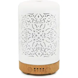 Ceramic Aromatherapy Diffuser - 100ML, Timers, Night Lights & Auto Off, Perfect for Home & Office Use