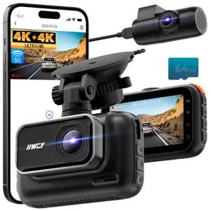 IIWEY Q5 4K+4K Dash Cam Front & Rear 5G Wi-Fi 64GB SD Card STARVIS 3 Inch IPS Screen Dual HDR Night Vision 24H Parking 170° Wide Angle G-Sensor
