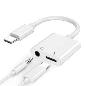 Type-C to 3.5mm Audio Headphone Adapter, 2-In-1 Type-C to Aux Audio Splitter, Supports 10w Charging, Compatible with iPhone iPad Galaxy Pixel, USB Audio Interface