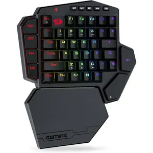 K585 PRO  -Handed Mechanical Keyboard, 42  3-Mode RGB 40% Gaming Keypad w/ 7 Onboard Macro , Detachable Wrist Support, Rechargeable  (Red )