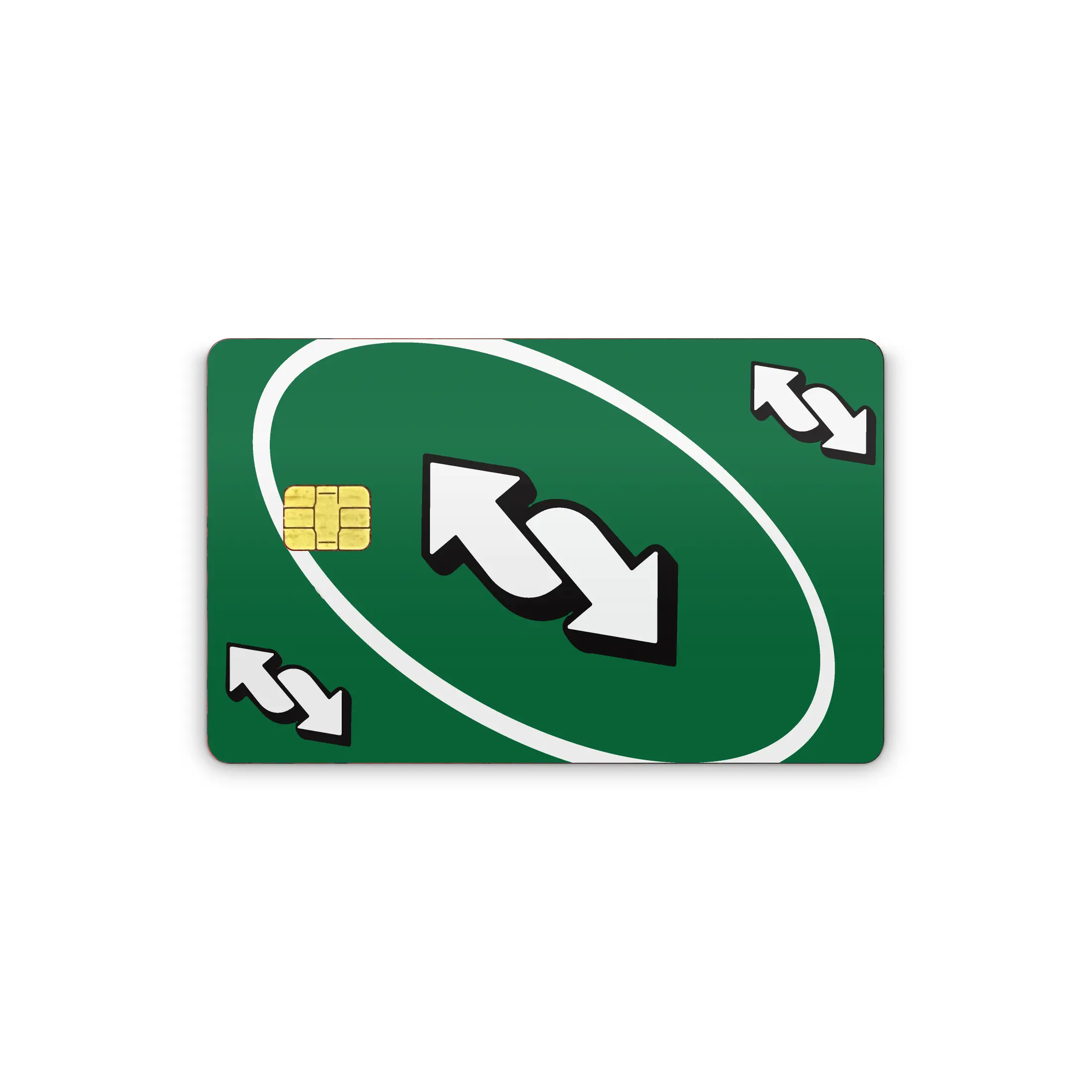 Credit Card Vinyl Skins Green Uno Card Decal With Easy Pull Tabs