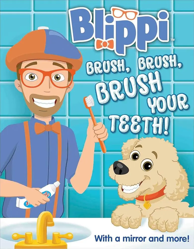 Blippi Brush Your Teeth Tutorial English Board Book - Interactive Children's Literature & Art Book, Hazard-Free, Multiple Novelty Features, Safe