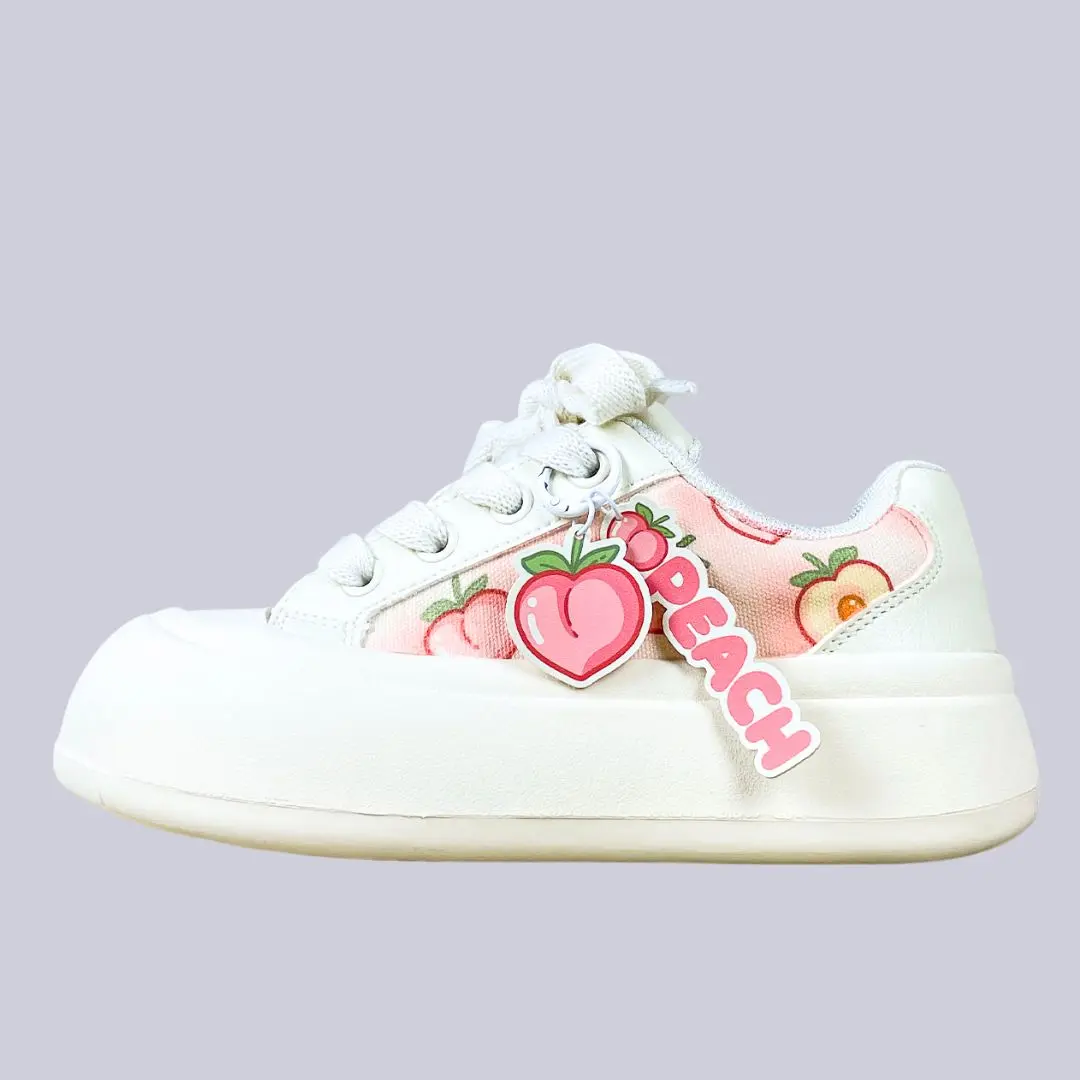 Sweet Juicy Peach Print Chunky Sneakers - Women's