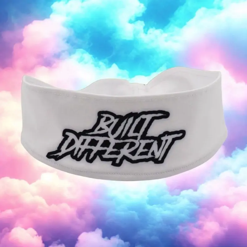 Built Different White Black Moisture Wicking Breathable Cooling Towel Headband For Youth and Adults with Unique Logo Design