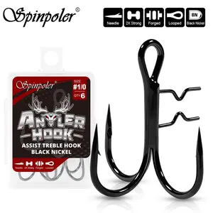 Spinpoler Antler Treble Hook with Double Bend Spikes, Ultimate Strength Soft Baits Lure, Fishing Bass Pike Trout Fishhook