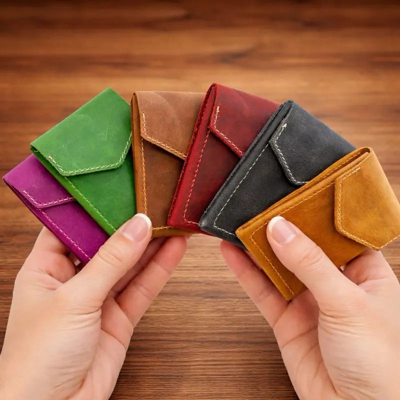 Handmade Genuine RED Leather Wallet  • 100% genuine full-grain leather   • Completely handmade – not mass produced   • Slim & minimalist design   • Holds cards and cash comfortably   • Strong hand stitching for long-lasting durability