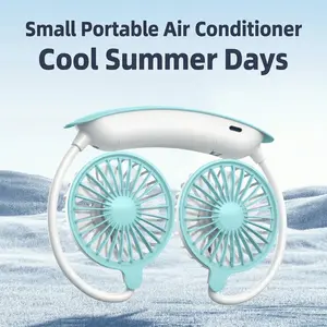 New Multifunctional Neck Fan, Compact Personal Cooling, Ultra Long Soft Tube, 360° Rotating Airflow, USB Rechargeable, 3 Speed Settings