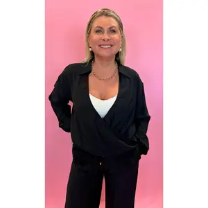 Brooke Black Wrap Top