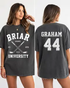 [SALE UP TO 50%] Garrett Graham #44 Briar University Hockey T-shirt, Off-Campus Movie Inspired Tee, Hockey Romance Fan Apparel, Briar U Campus Hockey Gift, Vintage Sports Streetwear Outfit Idea, Soft Cotton Casual Wear, Unisex Oversized Merch