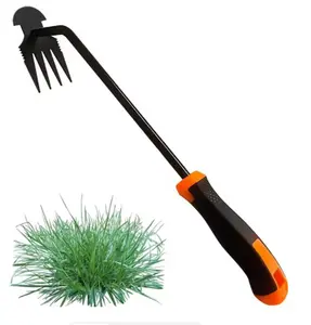 Shape-Retentive & Rust-Proof Dual Purpose Manual Weeders Tool Weed Pulling Tool for Garden Weeding Tools with Rubber Handle Weed Puller Tool Rubber Handle for Vegetable Gardening Backyard Farm Planting