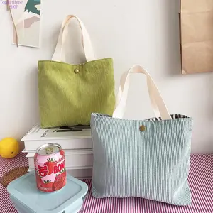 2026 New Preppy Style Colorful Corduroy Mini Handbag - Tote Bags, Portable Makeup Pouch, Cute Versatile Design for School, Daily Outings, Casual Storage Use, Casual Trendy Bag, Fashionable Unique Bags
