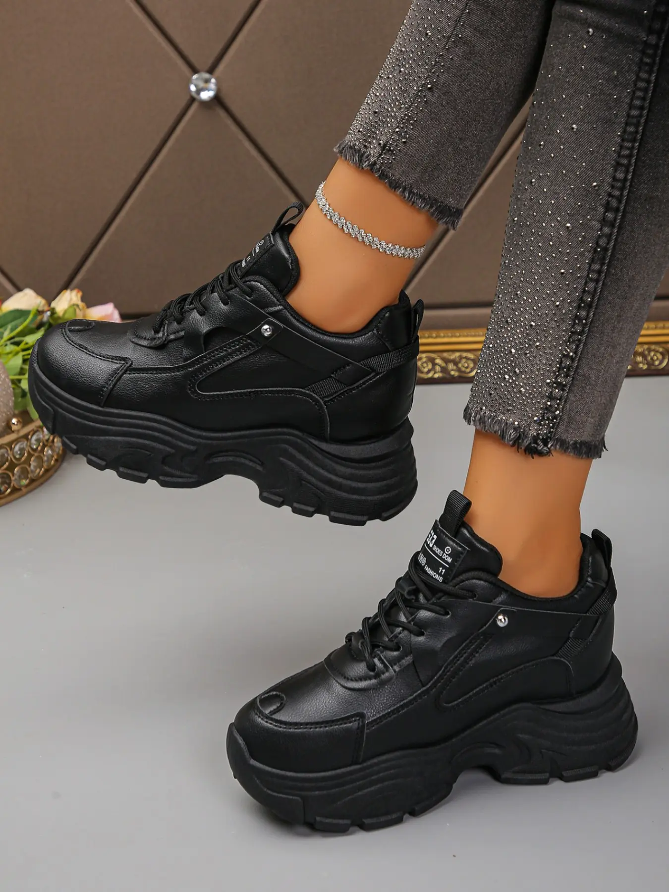 Women's Fashion Inner Heel Dad Shoes, Walking Shoes, Thick Sole Spring Summer New Arrival, Versatile Small Size Casual Athletic Sports Shoes Sneaker Footwear, Chunky Walking Shoes, Athletic Trainer Sneaker