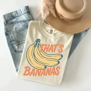 Comfort Colors That's Bananas Funny Graphic T-Shirt, Vintage Banana Lover Shirt, Retro Fruit Meme Tee for Women and Men, Trendy Food T-shirt girl Fit-Howard SF