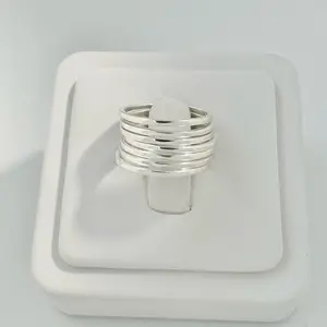 Sterling Silver 925 Ring Design Square Jewelry