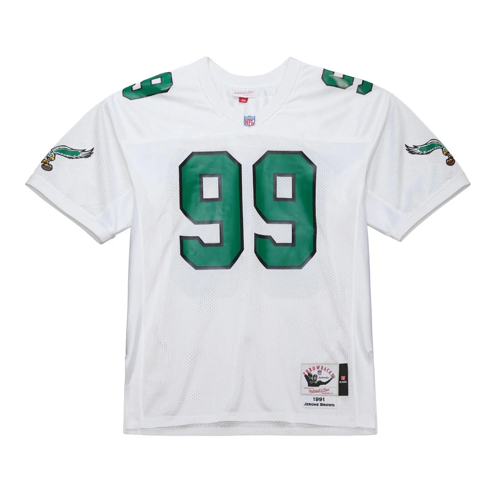 Jerome Brown Philadelphia Eagles 1991Â White Authentic Jersey NFL Throwback Mitchell & Ness