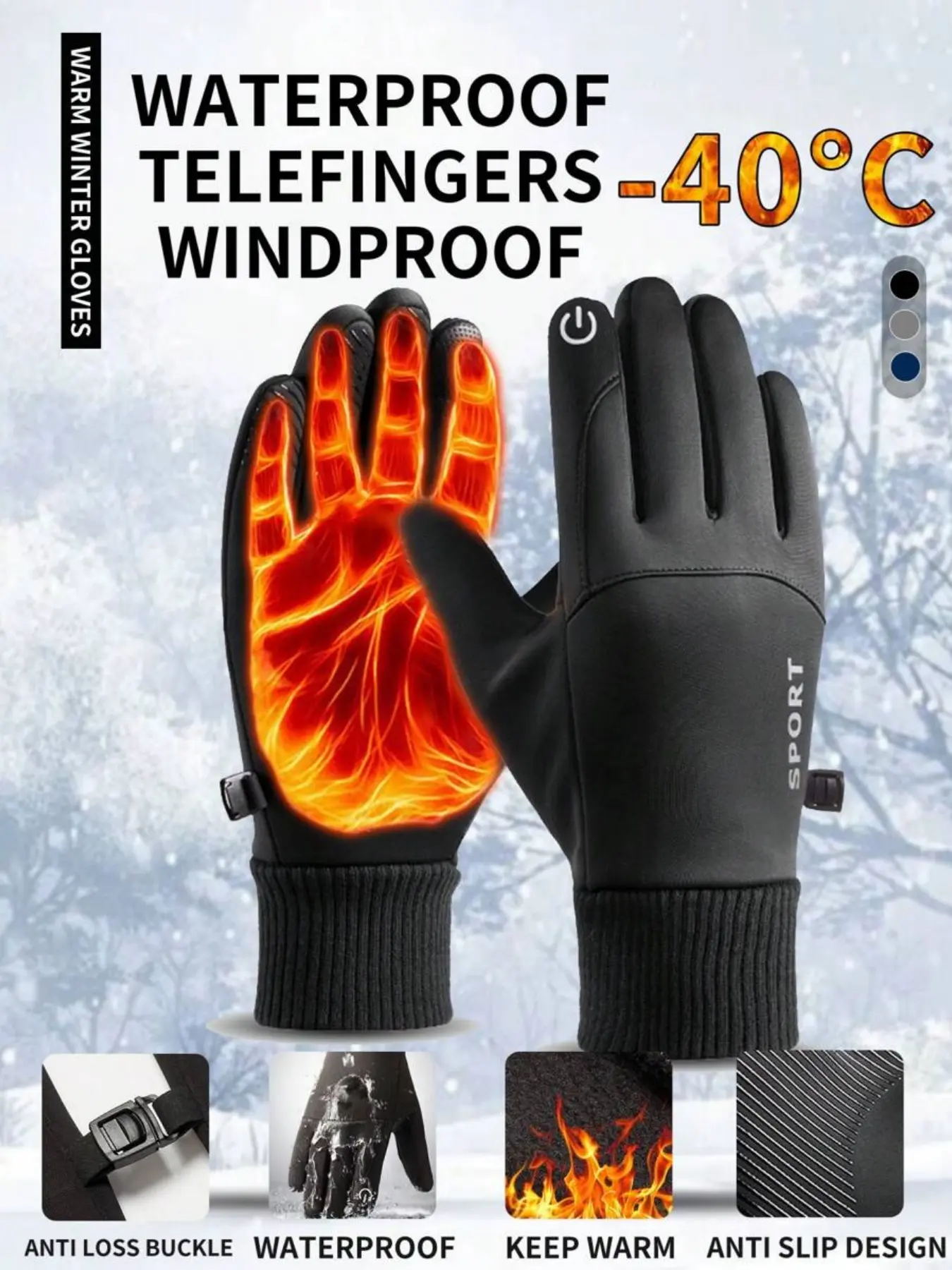 New Waterproof Touchscreen Gloves, Outdoor Sports, Sporty Fit, Skiing, Motorcycle Riding, Motorbike Gloves, Rider Gloves, Cycling, Fleece Lined, Warm Lining, Christmas Gift, All Seasons, Touchscreen Capability, Waterproof Feature