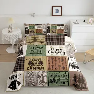 Feelyou Multi-Size Comfy Patchwork Buffalo Plaid Down Comforter - Decorative Bedding Set, Patchwork Quilt Set for RV & Cabin Use with Rustic Charm, Microfiber Bedding Set