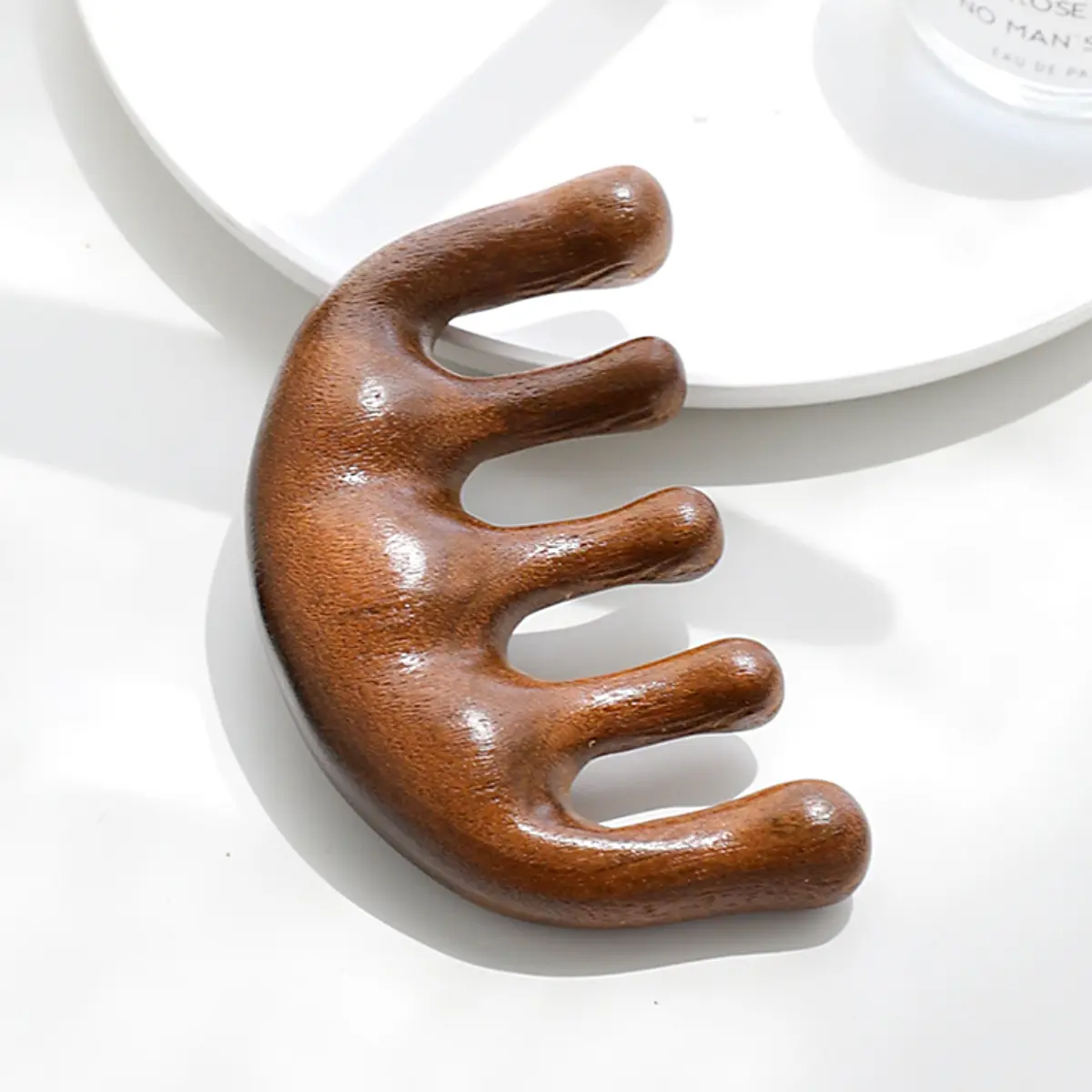 Wooden Massage Comb, Head & Scalp Massaging Comb, Round Tip Scalp Massager Comb, Hair Combing Brush, Hairdressing Combs, Curl Hair Comb, Scalp Stimulator, Head Massagers, Body Care Tool