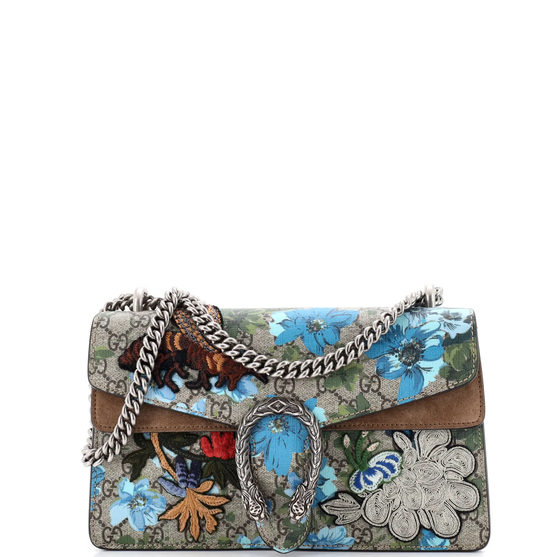 Pre-owned GUCCI Canvas Coated Shoulder bags Dionysus Bag Embroidered Printed GG Coated Canvas Small by Rebag