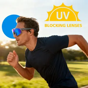 Blue Polarized Cycling Glasses PC Frame UV Protection Outdoor Sports Sunglasses for Men Women