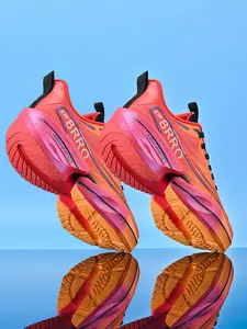 1 Pair Unisex Lightweight Carbon Plate Running Shoes: Breathable & Non-slip + Shock-absorbing & Rebound, Gradient Mesh Upper + Physically Foamed Outsole + Carbon Plate Propulsion, Professional Sport Style, Ideal for Men & Women's Running/Racing