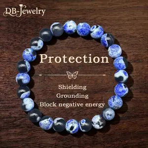 Blue Fire Agate Bracelet for Clarity & Focus - Handmade Healing Crystal for Protection & Memory, Gift for Her/Him, Student Gift, Perfect for Daily Wear, Meditation