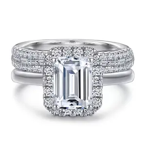 XINCY 925 Silver Combo Stacking Set Ladies Ring, Wedding Proposal Engagement Birthday Wear . Lab-Grown Gemstone  Tiktok Shop Store grade cubic zirconia anniversary ring perfect jewelry gift