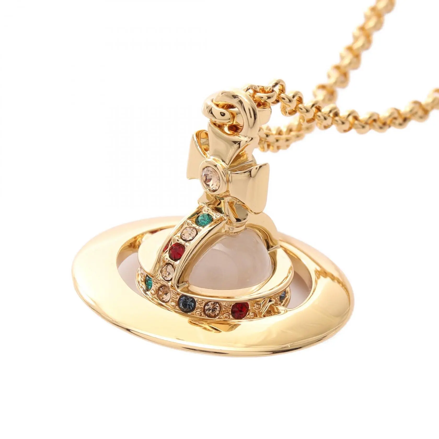 Pre-owned vivienne westwood Gold-plated Small Leather Goods NEW TINY ORB Necklace
