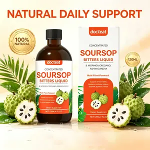 120ml Concentrated Soursop Bitters Liquid, Multi-Plant Blend with Moringa, Oregano & Ashwagandha, Daily Herbal Dietary Supplement for Overall Wellness