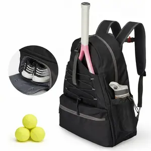 Tennis Backpack, 2 Racket Pickleball Bag with Separate Shoe Compartment, Large Tennis Racket Bag for Sport Equipment