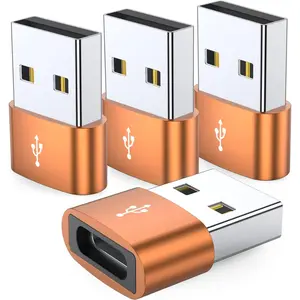 USB C Female to USB Male Adapter 4-Pack,Type C to USB A Charger Cable Adapter for iPhone 11 12 13 14 15 16 Pro Max Plus,Samsung Galaxy S24 S23 S22 Ultra,Google Pixel 5 4 3 2,iPad Air 4 5 Mini 6