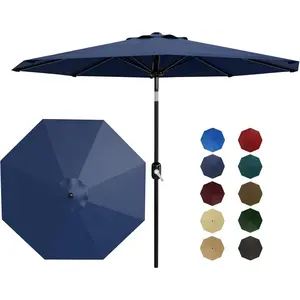 10FT Patio Umbrella Outdoor Table Umbrella With 8 Sturdy Ribs And Push Button Tilt Heavy Duty Market Umbrella For Backyard Deck Pool And Garden Patio Furniture Essentials