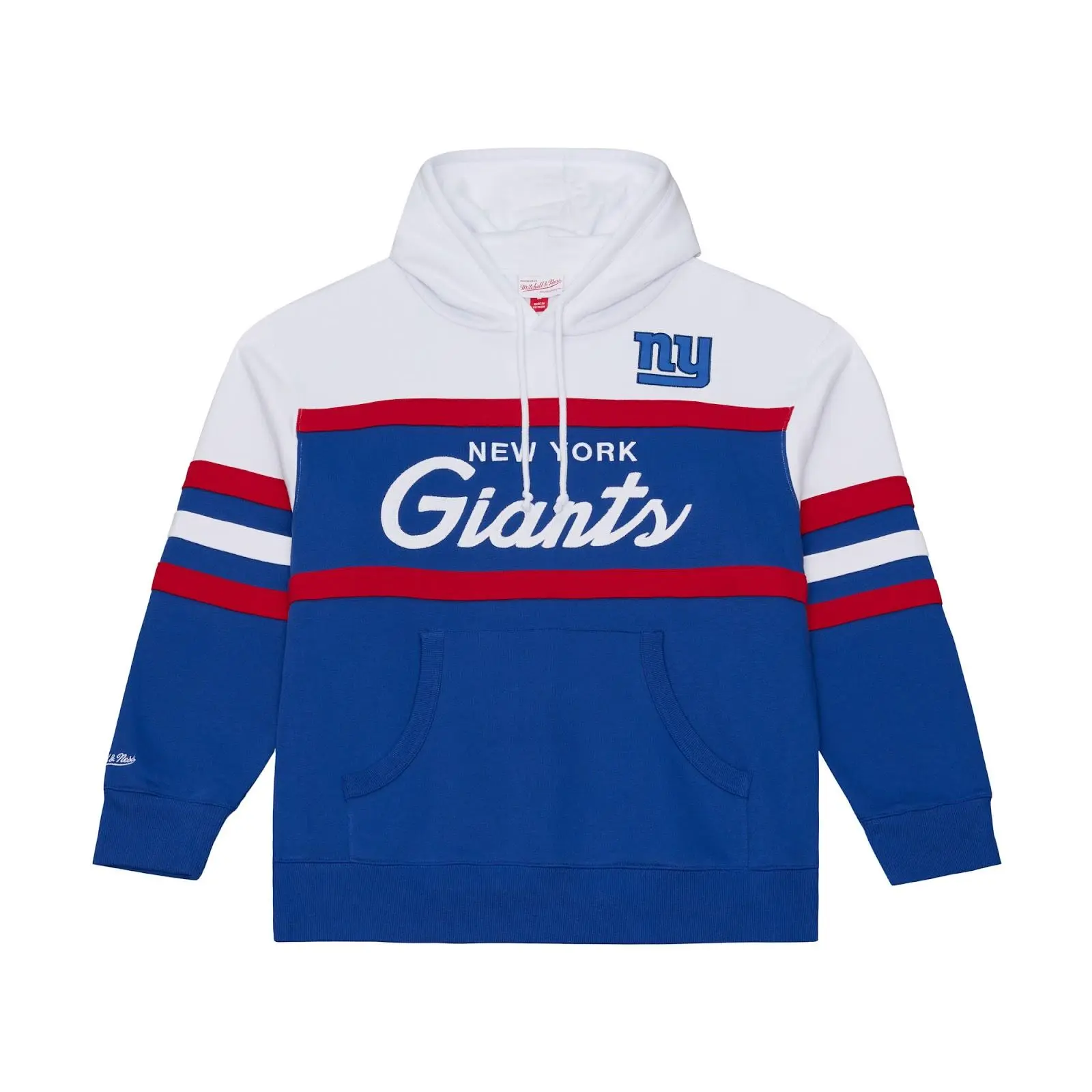 New York Giants Royal Head Coach Hoodie NFL Throwback Sweatshirt Fleece Vintage Fan Gear Mitchell & Ness
