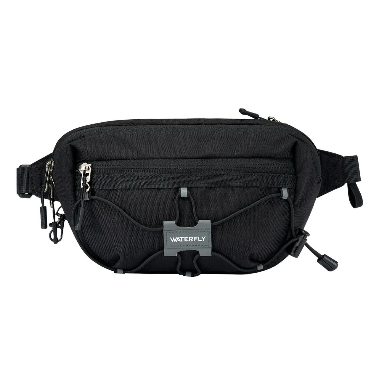 WATERFLY Lightweight Small Fanny Pack: 1.5L Mini Slim Crossbody Waist Belt Hip Bag with RFID Blocking, Anti-Theft & Water Resistant Pouch for Women Men Travel Hiking Running Walking EDC