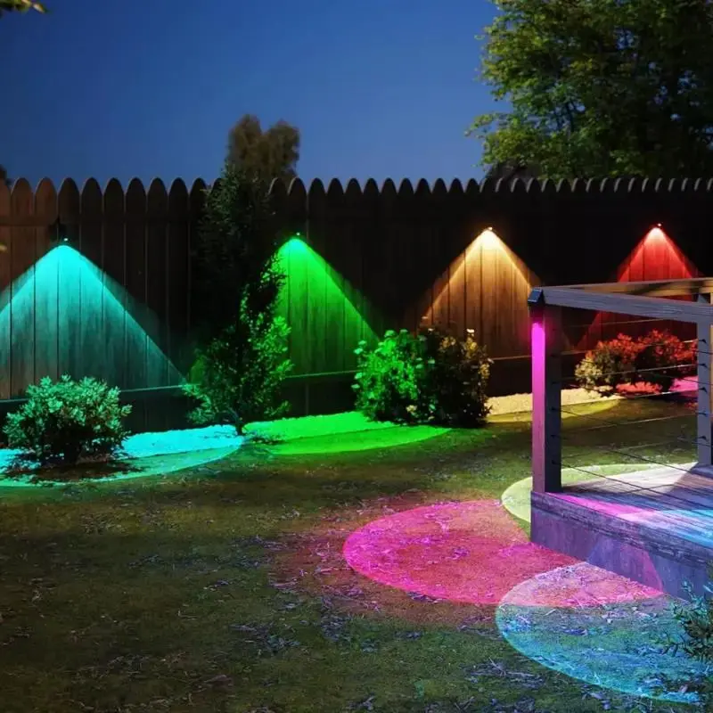 Solar Powered Fence Light, 10 Light Modes LED Fence Light, Outdoor Light for Fence Pillar Terrace Pool Wall Decoration, Solar Post Lights, Solar Garden Lights, Solar Landscape Lights, Outside Lights