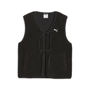 PUMA Womens Wardrobe Essentials Polar Fleece Gilet Vest Athletic Outerwear Casual - Black
