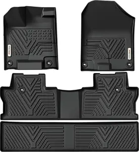 YITAMOTOR Floor Mats Fit for 2017-2025 Honda Ridgeline Crew Cab, Custom Fit All-Weather TPE Ridgeline Floor Liners 1st, 2nd & 3rd Car Mats