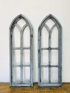 36" Cathedral Wood Arches, 2 PC Set, Dark Gray - 6.9 (OOS)