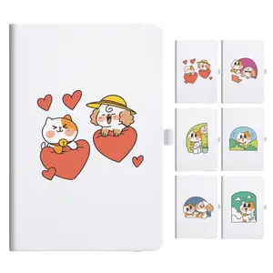 Cute Cartoon Cat Dog Theme Notebook, A5 Banded Notebook, Thick Office Notepad, 200 Pages Diary Book, 1pcs