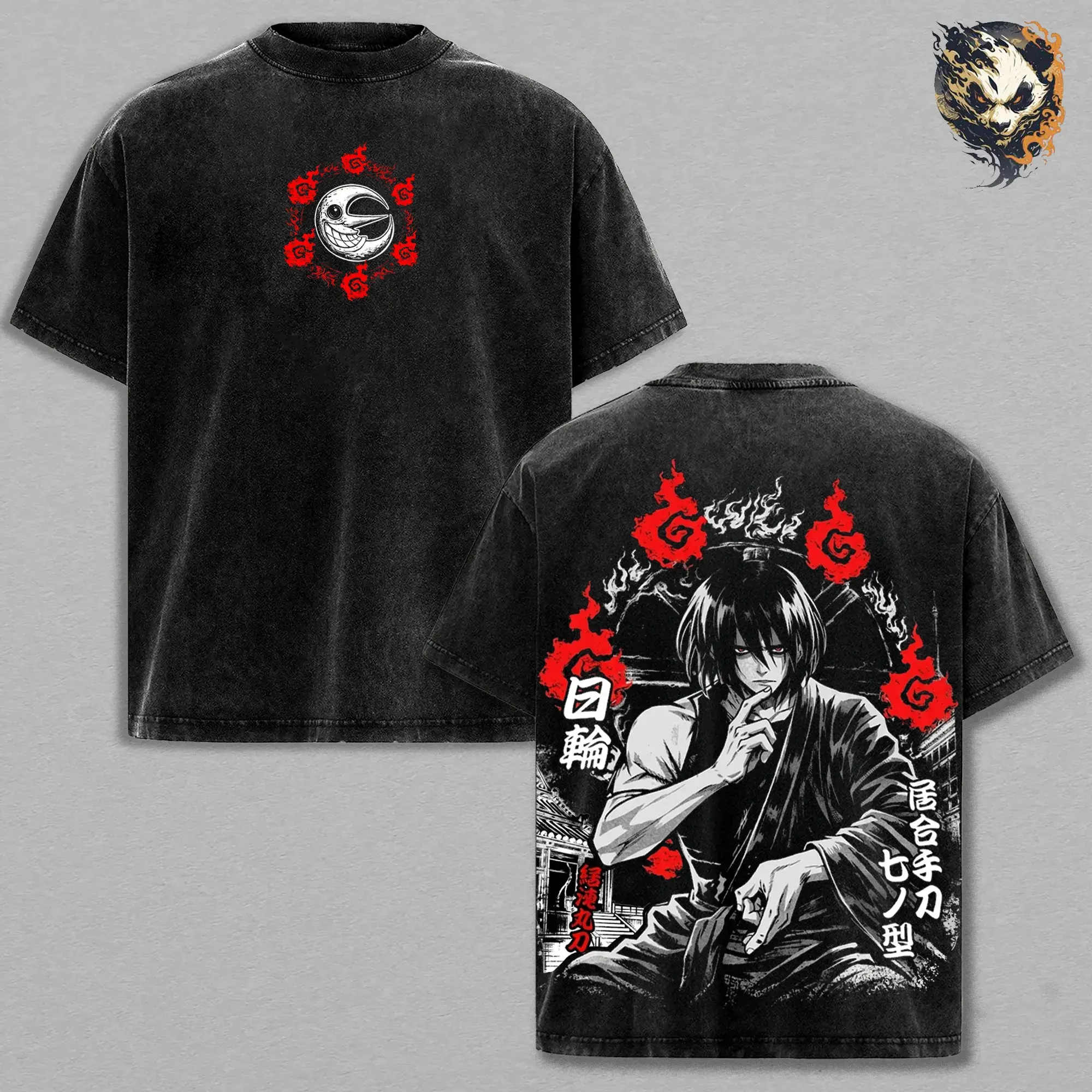 Benimaru Shinmon Washed Tee – Fire Force Anime T-Shirt, Strongest Fire Soldier Asakusa King Hybrid Second and Third Generation Calm Leader Protector Warrior Legacy Vintage Streetwear, 90s Graphic American Casual Short Sleeve Tee,Gym & Streetwear
