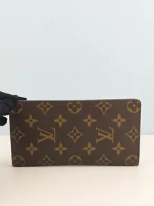 Pre-owned Monogram coated canvas Small Leather Goods Louis Vuitton Brazza Wallet Monogram Canvas【CT0160】