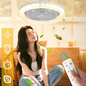 Modern Ceiling Fan with Light and Remote Control, Upgraded Crystal Lampshade, E27 Socket, Three-Speed Silent Design, Five Blades, 85-265v