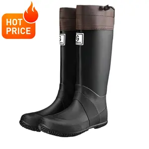 Unisex Rain Boots Waterproof Rubber Shoes Outdoor Non-Slip Fishing Boot Fashion Drawstring Men Boots Soft Long-Tube Water Boots