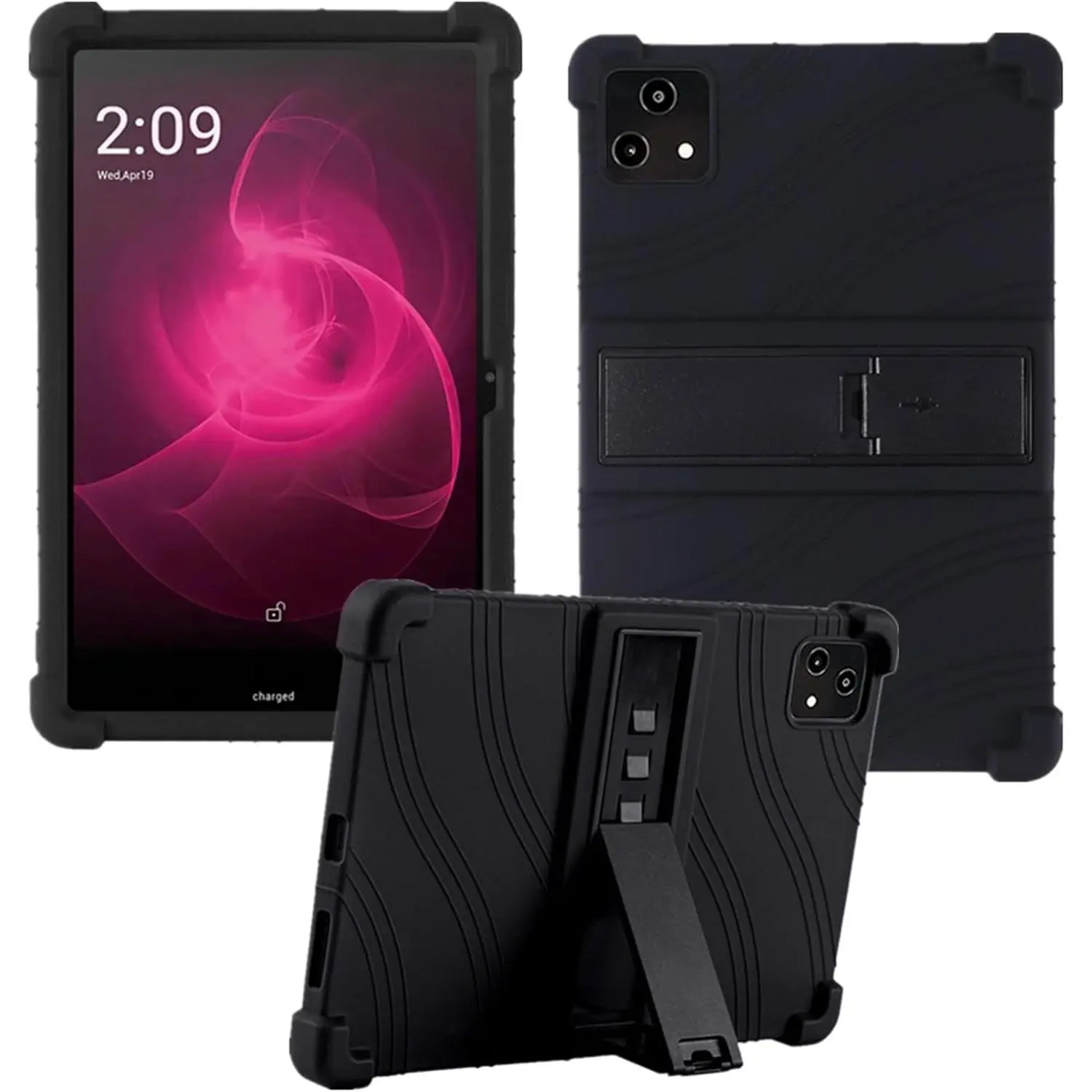 Shockproof Soft Silicone Tablet Protective Cover for T-Mobile Revvl Tab 5G (2023) 10.36in Tablet - Slim Fit, Adjustable Stand, Kids-Friendly Texting Protection Electronics Accessories