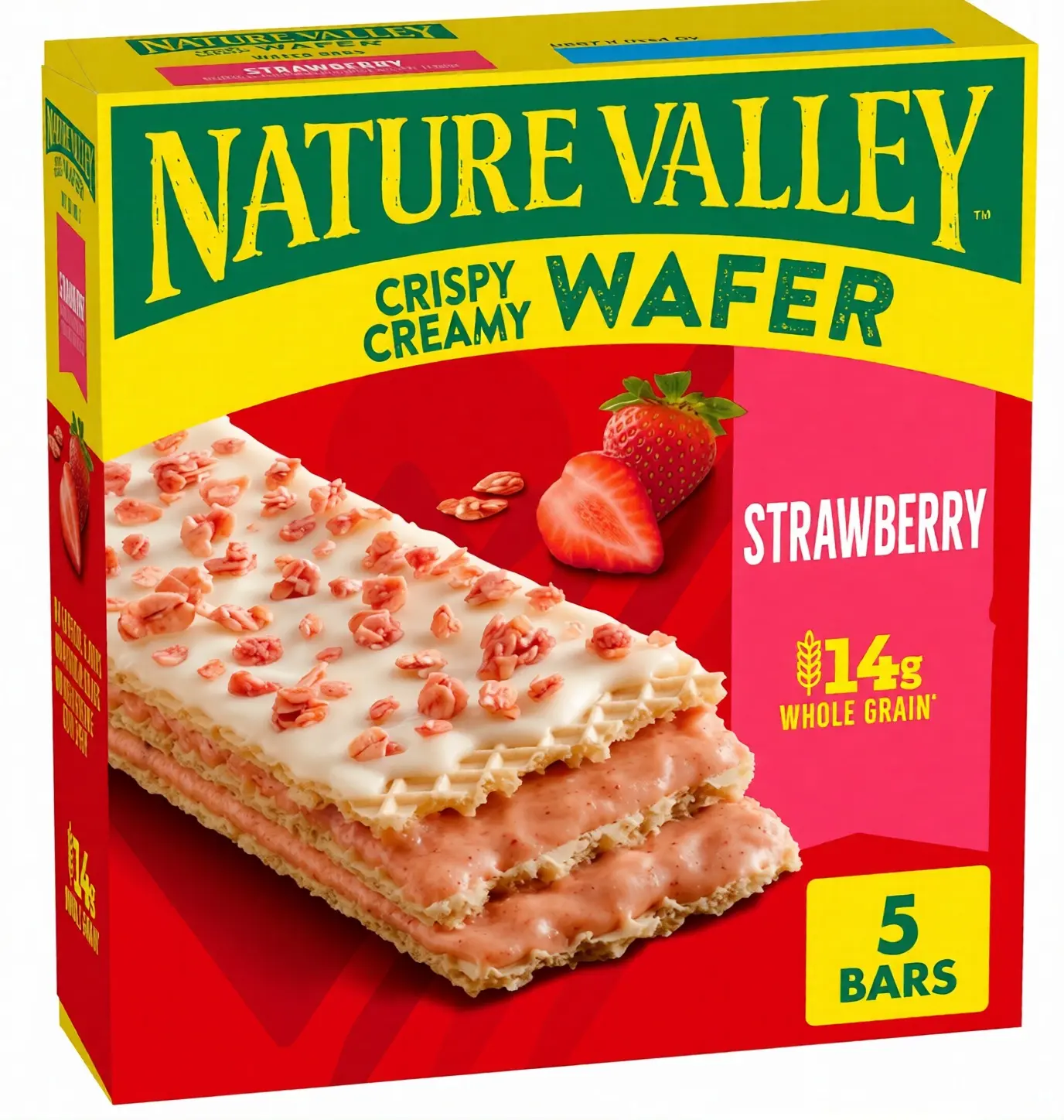 Crispy Creamy Wafer Bars, Strawberry, Whole Grain, 5 Bars, 6.5 oz