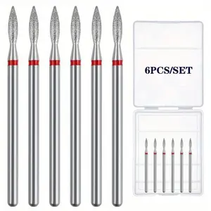 Cuticle Remover 6pcs Diamond Ball Nail Drill Bits Set - Professional Manicure & Pedicure Tools for Smooth, Shiny Nails - Includes Cuticle Remover & Electric File Accessories, Nail Files, Nail Polishing Head, Nail Buffer Bit, Gel Nail Polish
